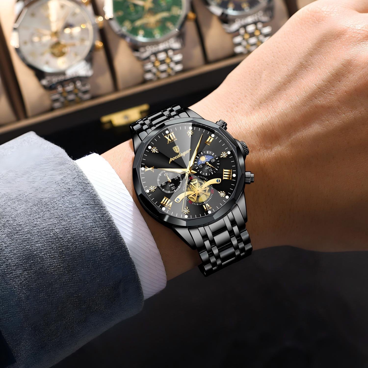 Poedagar-938-Chronograph-Stainless-Steel-Waterproof