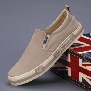 Shanbu Canvas sneakers with rubber sole-khaki