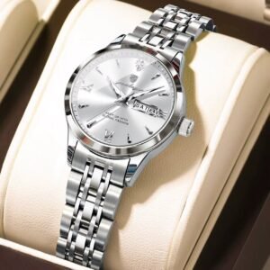 Poedagar 503 waterproof luminous wrist watch Silver-White
