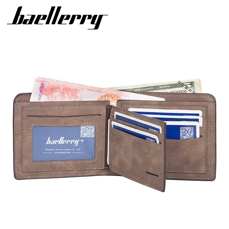Baellerry classic slim Bifold wallet-Black - Image 2